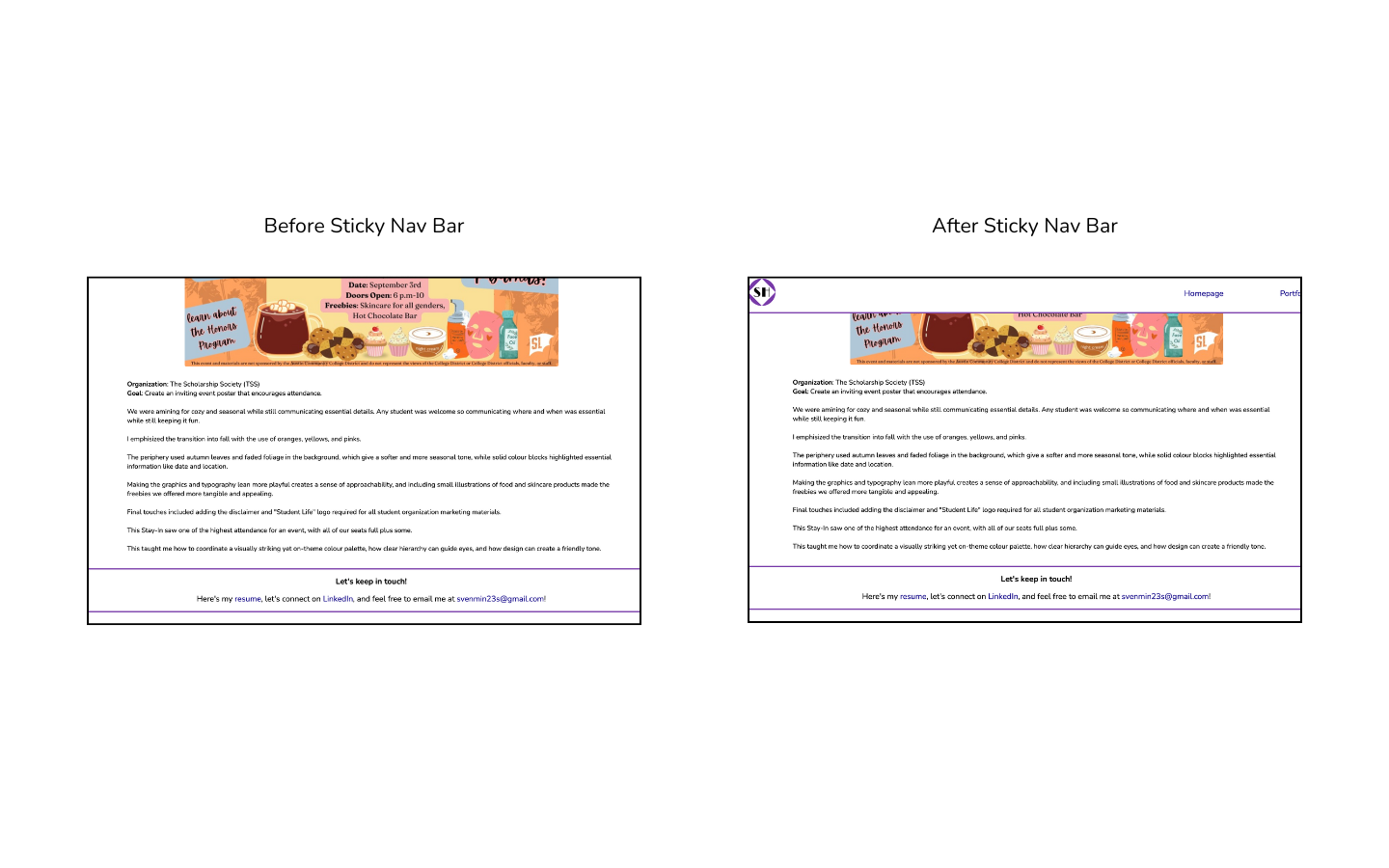 Image of Non-Sticky vs. Sticky nav bar