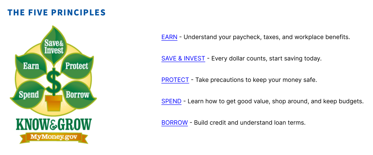 My new redesign of the primary page of MyMoney Five
